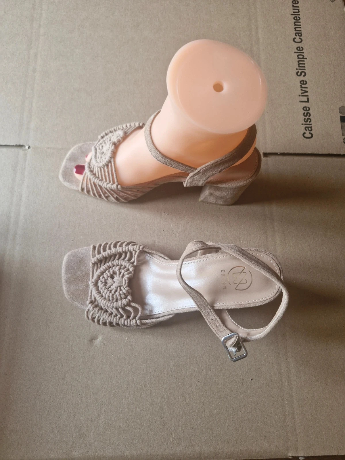Beige braided suede Erynn heeled sandals – Size 36 – photo 2